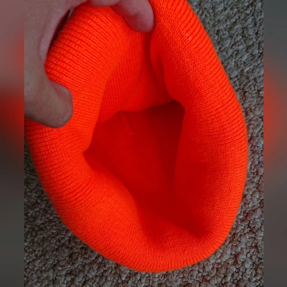 Daylily Orange Snow or hunting  Heavy Weight Beanie One Size NWOT